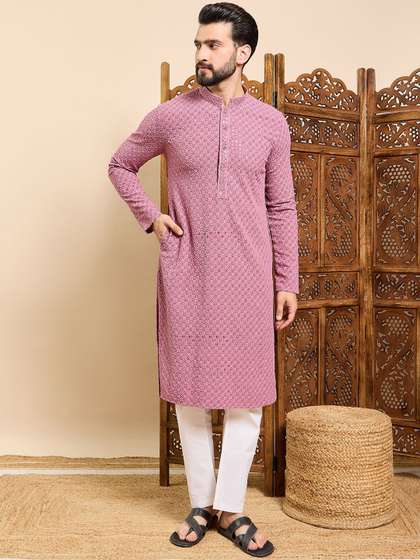 HERE&NOW Embroidered Straight Kurta