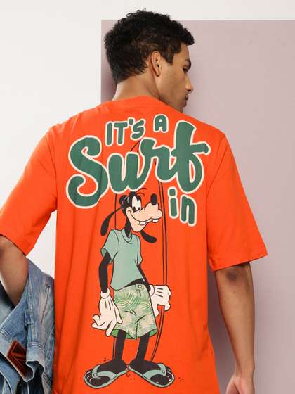 Kook N Keech Men Disney Printed Oversized Pure Cotton T-shirt