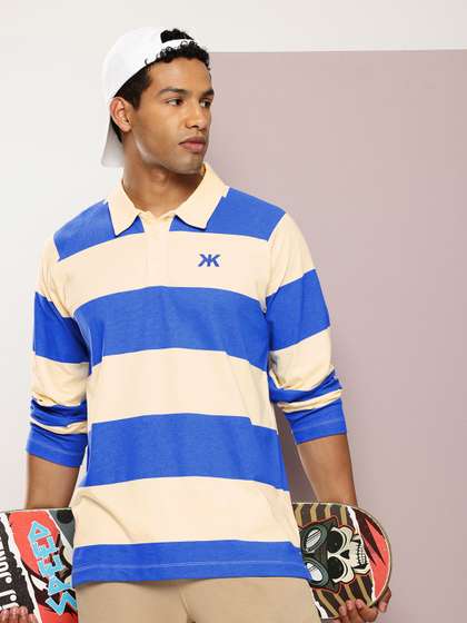 Kook N Keech Men Striped Polo Collar Pure Cotton T-shirt
