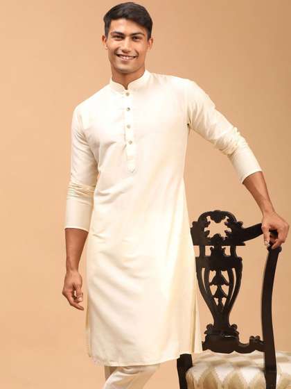 VASTRAMAY Mandarin Collar Straight Kurta