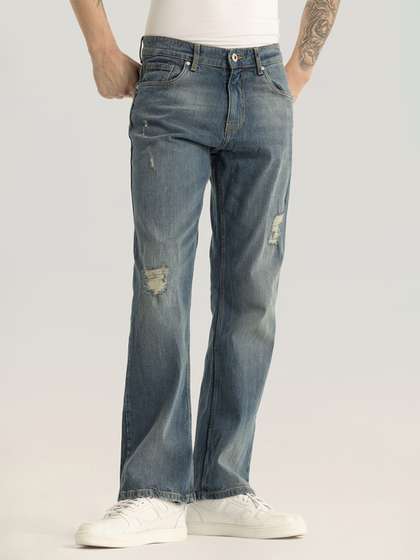 Snitch Men Classic
                        Bootcut Mildly Distressed Heavy Fade Stretchable
                        Jeans
