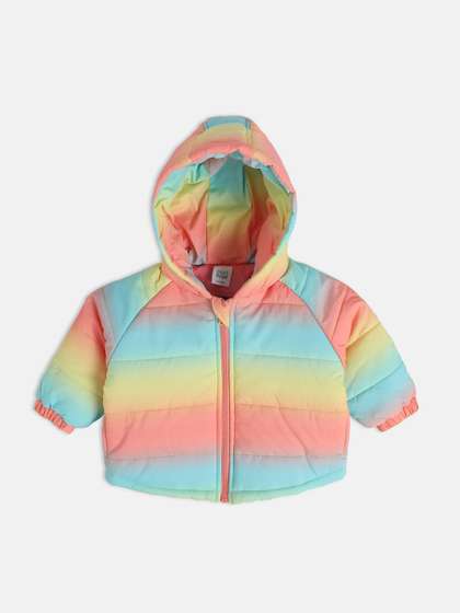 MINI KLUB Girls Striped
                    Puffer Jacket