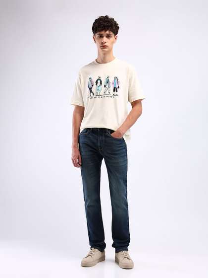 Flying Machine Men
                          Straight Fit Mid-Rise Cotton Light Fade
                          Stretchable Jeans