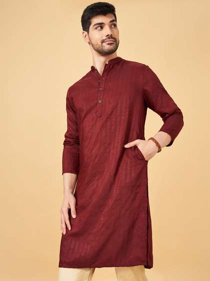 indus route by Pantaloons Striped Straight Kurta
