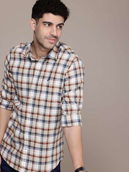 Nautica Classic Checked Pure Cotton Casual Shirt