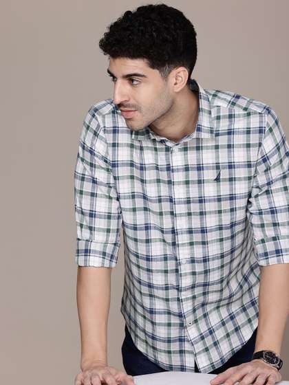Nautica Classic Checked Pure Cotton Casual Shirt