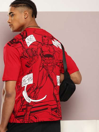 Kook N Keech Marvel Pure Cotton Iron Man Printed Relaxed Fit T-shirt