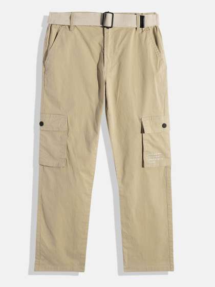 CAVIO Boys Pure Cotton
                    Comfort Cargo Trousers With Belt