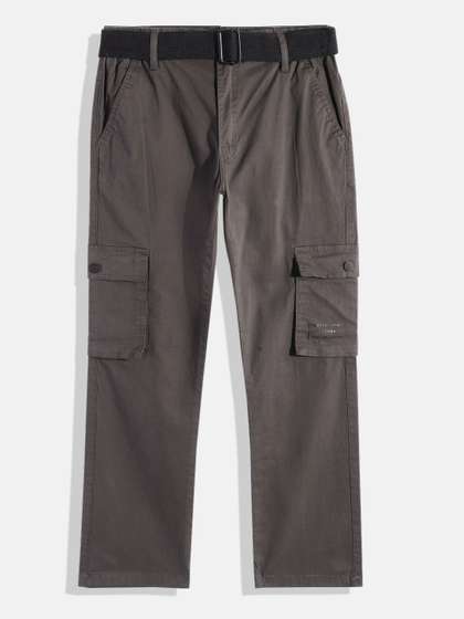 CAVIO Boys Pure Cotton
                    Comfort Cargo Trousers With Belt