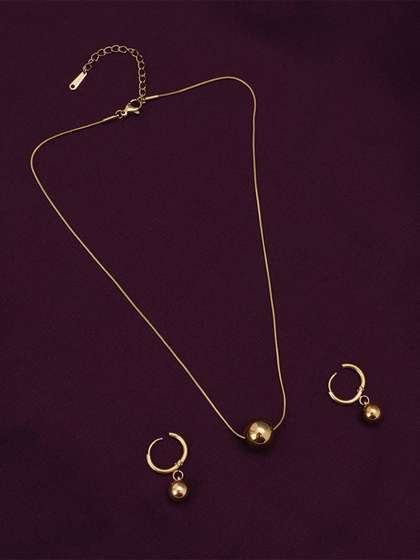 PALMONAS
                          Gold-Plated Stainless Steel Orb Jewellery Set