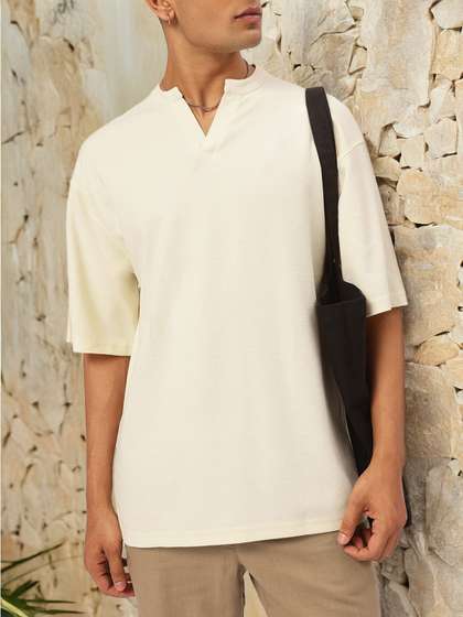 Kook N Keech Mandarin Collar Oversized T-shirt
