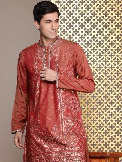 House of Pataudi Jashn Printed Sequinned Kurta