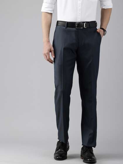 Park Avenue Men Self
                        Design Textured Formal Trousers