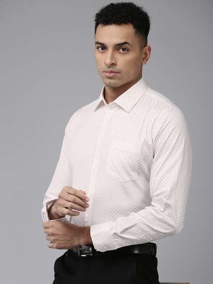 Van Heusen Pure
                        Cotton Slim Fit Opaque Printed Formal Shirt