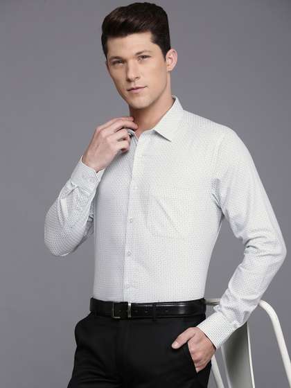 Louis Philippe Slim Fit Opaque Checked Pure Cotton Formal Shirt