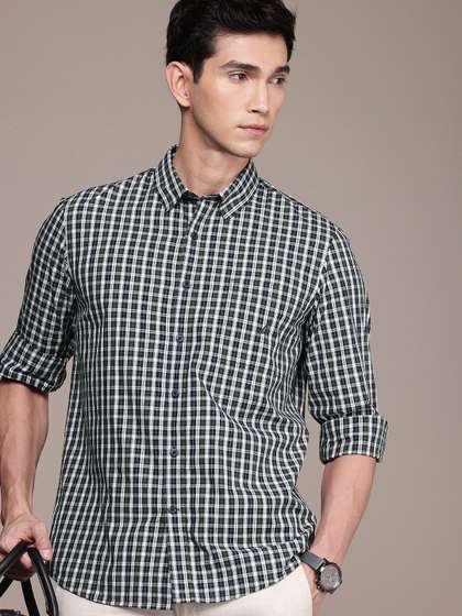 Nautica Pure Cotton Slim Fit Opaque Checked Casual Shirt
