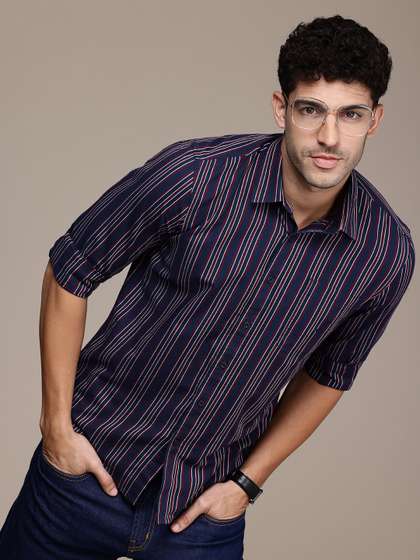 Nautica Slim Fit Opaque Striped Pure Cotton Casual Shirt