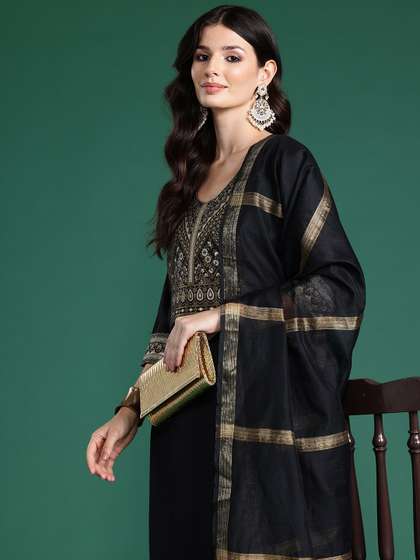 Indo Era Kurta With Palazzos & Dupatta
