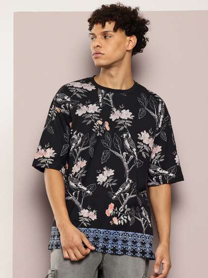 Kook N Keech X fwd Men Floral Printed Pure Cotton Oversized T-shirt
