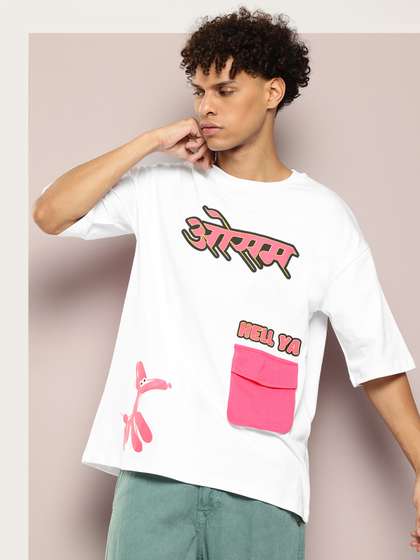 Kook N Keech X fwd Print Drop-Shoulder Sleeves Pocket Detail Pure Cotton T-shirt