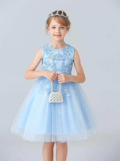 JC SPARKLE Girls Lace
                    Detail Fit & Flare Dress
