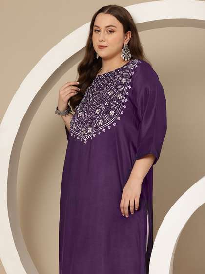 Sztori Plus Size Printed Kurta