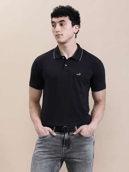 Crocodile Men Solid
                        Polo Collar Cotton Slim Fit T-Shirt