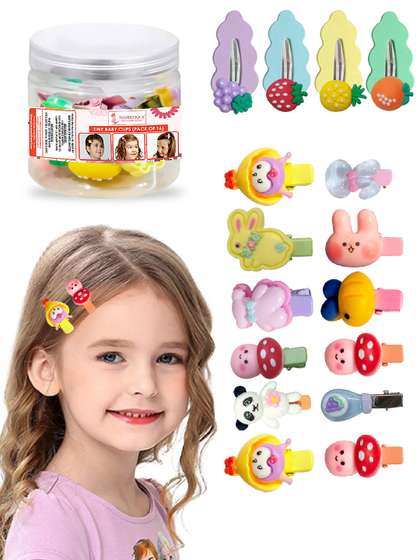 Majestique Set of 16
                    Multicolour Tiny Baby Tic Tac Hair Clips with Multi
                    Design