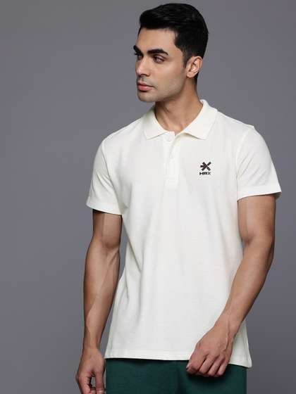 HRX by Hrithik Roshan Lifestyle Polo Collar Brand-Logo Print T-shirt