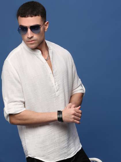 SHOWOFF Mandarin Collar Straight Kurta