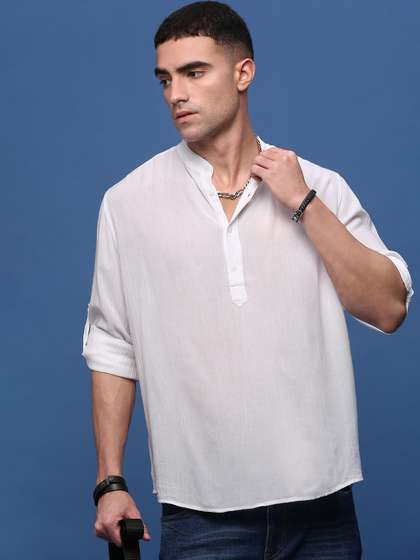 SHOWOFF Mandarin Collar Straight Kurta