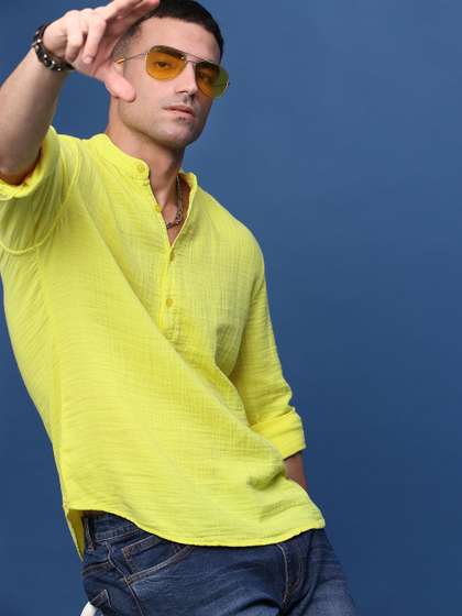 SHOWOFF Mandarin Collar Straight Kurta