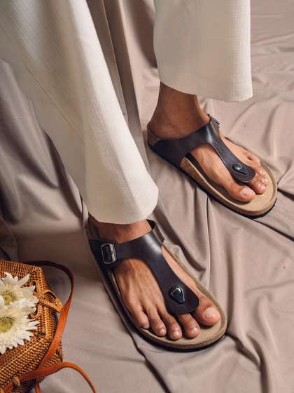 HF JOURNEY Men Open One
                    T-strap Comfort cork Sandals