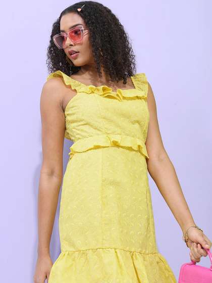 Tokyo Talkies Floral
                        Cotton Fit & Flare Mini Dress