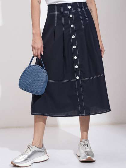 Tokyo Talkies Women
                        Pleated A-Line Midi Skirts