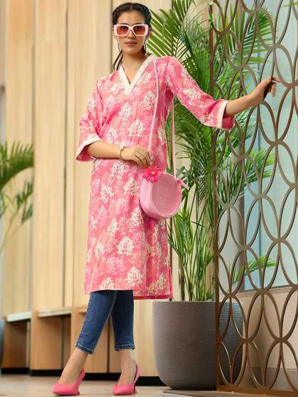 Libas Printed Cotton Straight Kurta