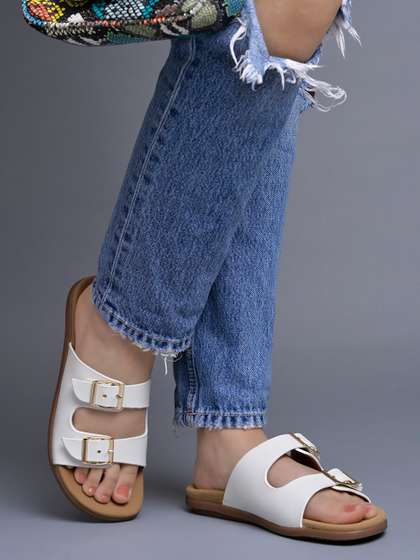 Price History of Shoetopia Women Solid Open Toe Flats with Buckles