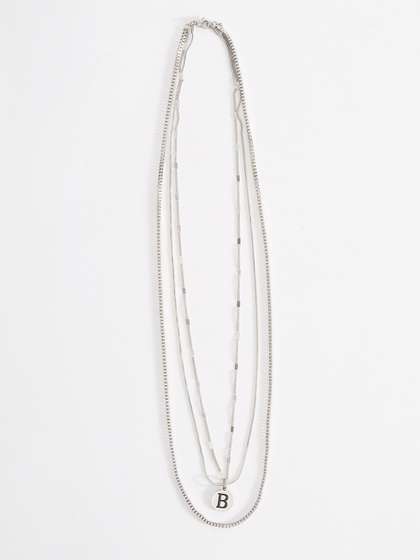 THE BEAR HOUSE Men
                    Stainless Steel Silver Layered Chain