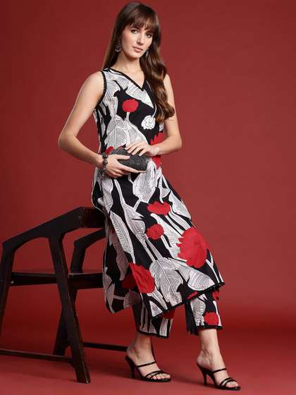 Indo Era Floral Print Kurta Set