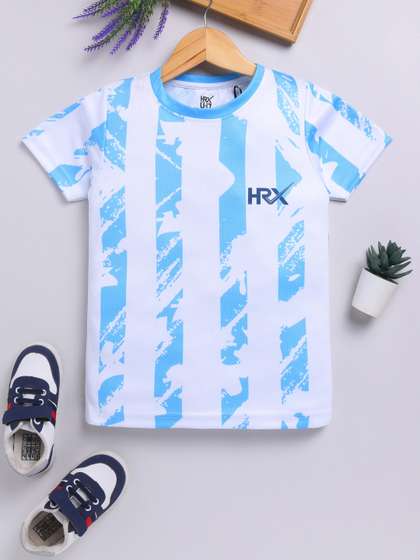 HRX by Hrithik Roshan Boys Striped Rapid-Dry T-shirt