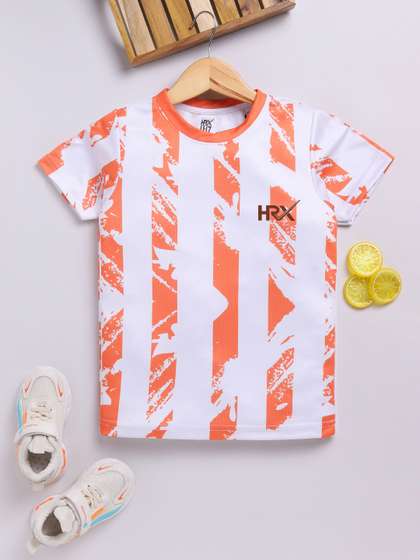 HRX by Hrithik Roshan Boys Striped Rapid-Dry T-shirt