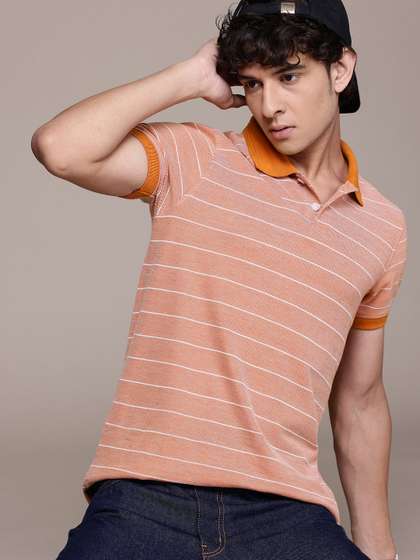 Roadster The Life Co. Striped Polo Collar T-shirt