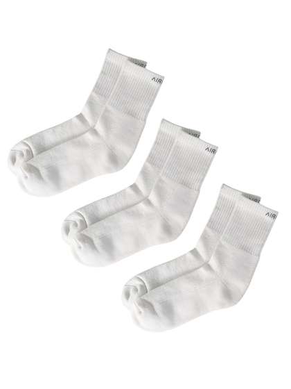 AIR GARB Pack of 3
                      White Color Crew Length Short Pure Cotton
                      Breathable Socks