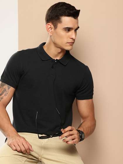 encore by INVICTUS Solid Polo Collar T-shirt