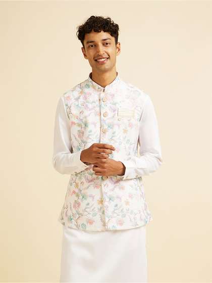Manyavar Men Printed Nehru Jacket