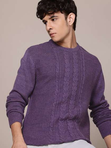 Roadster Men Cable
                          Knit Pullover
