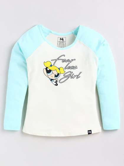 YK X Minute Mirth Power
                    Puff Print Raglan Sleeves Cotton Top