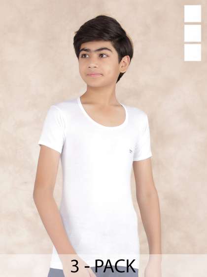Dollar Boys Pack Of 3
                    Basic Vests MLHVE-02-K-WHT-PO3-White