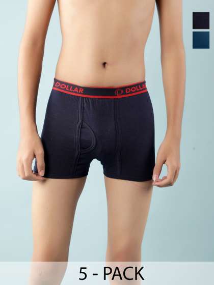 Dollar Lehar Boys Pack
                    Of 5 Assorted Pure Combed Cotton
                    Trunks-MLHTR-06-K-AST3-PO5