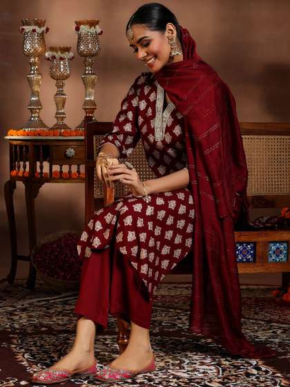 Libas Printed Sequinned Kurta Set